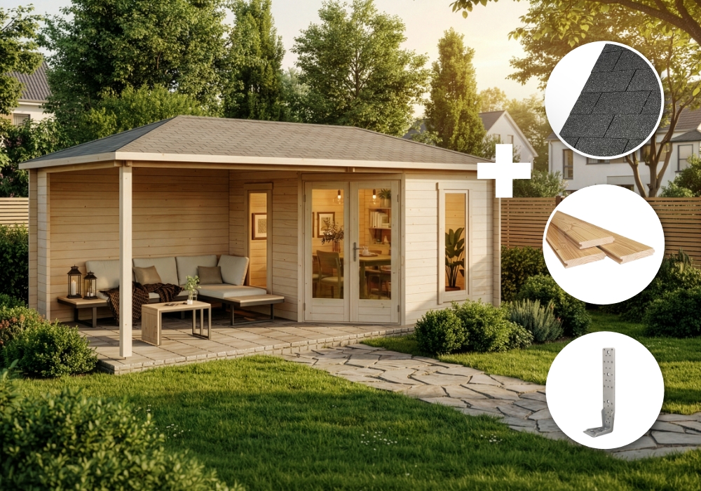 ECO Set - 5-Eck Gartenhaus Liwa
