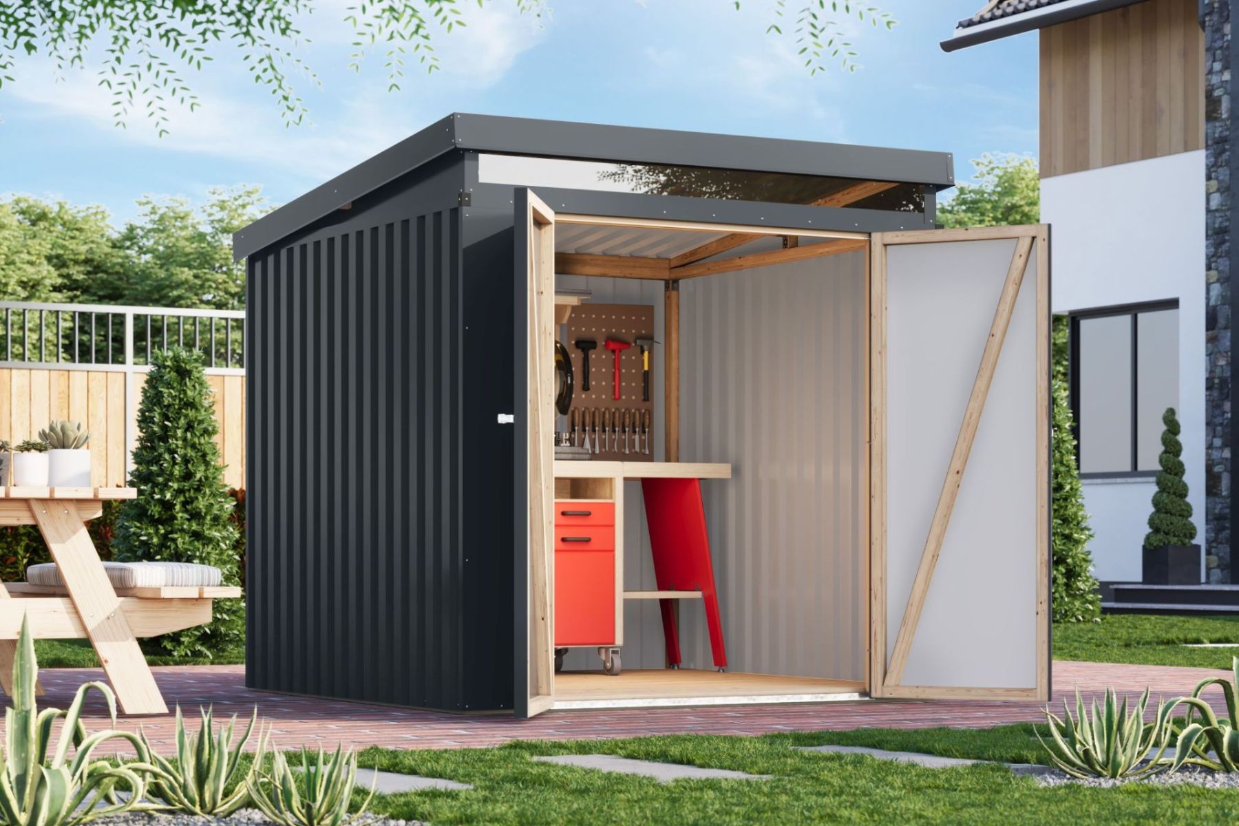 Karibu Metall Gartenhaus Iris 4,2 m²