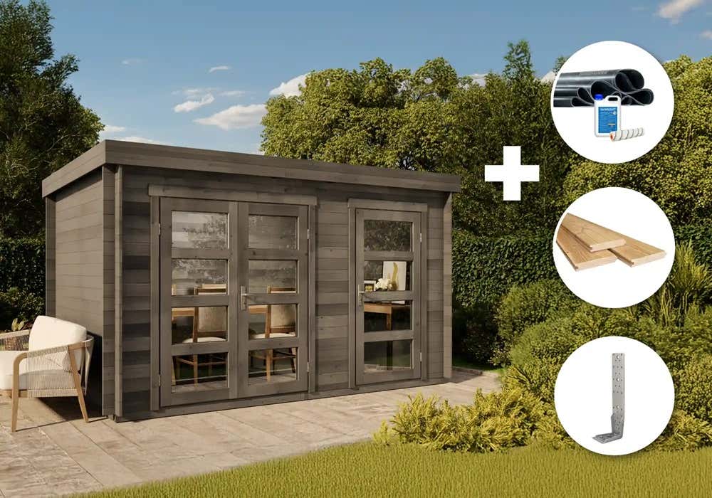 ECO Set - Gartenhaus Paloma Grande - grau|0x0m ECO Set - Gartenhaus Paloma Grande - grau|0x0m