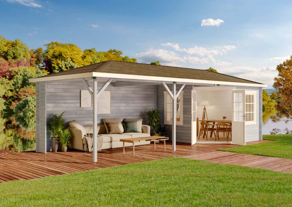 9 % Rabatt: Gartenhaus Modell Mississippi-40 24m² 9 % Rabatt: Gartenhaus Modell Mississippi-40 24m²