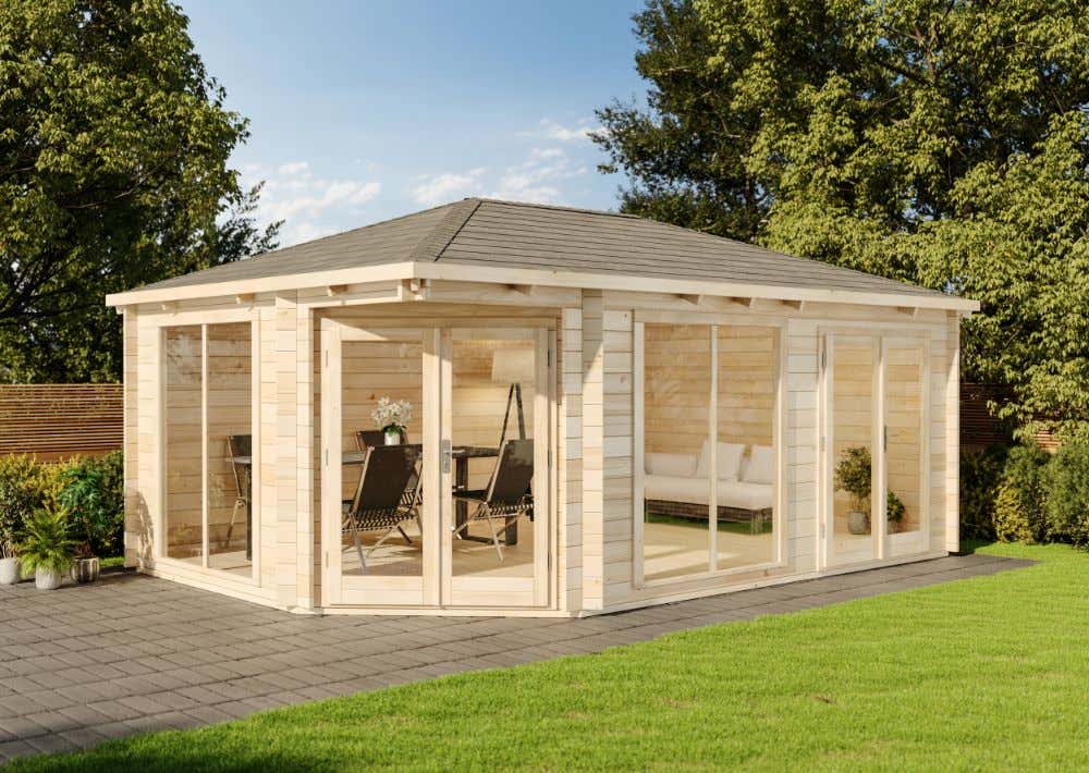5-Eck Gartenhaus Julia-40 ISO|6x4m 5-Eck Gartenhaus Julia-40 ISO|6x4m