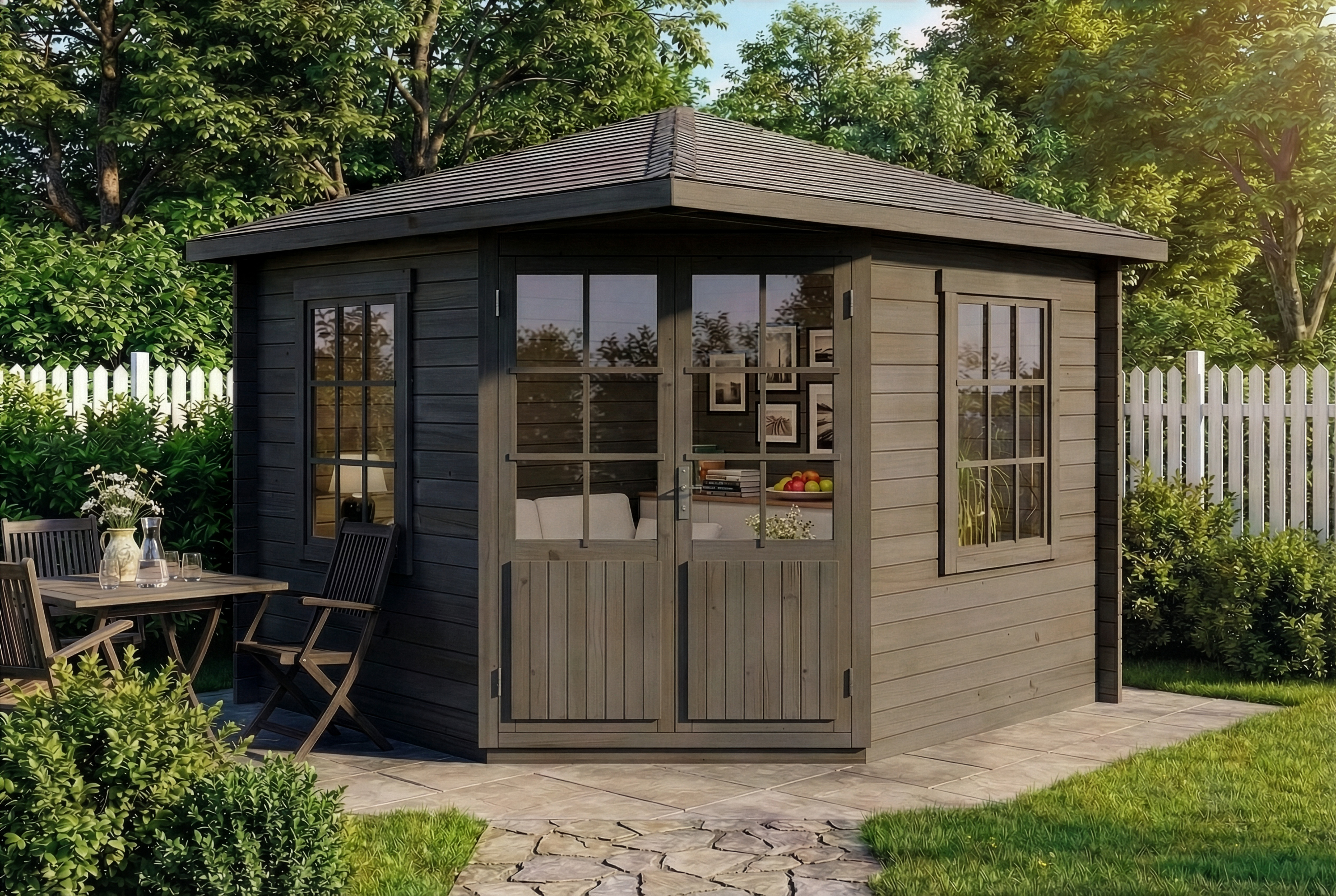 15 % Discount! 5-Eck Gartenhaus Monica|3x3m