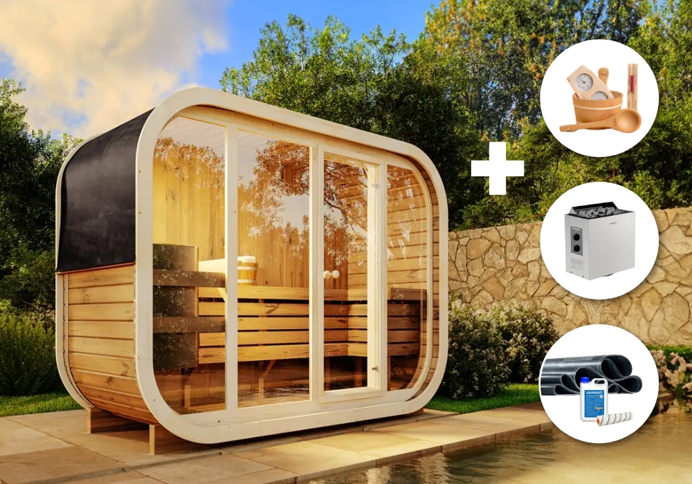 FinnTherm Comfort Set Fasssauna Ellipso L