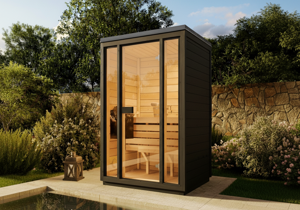 Rabatt: 49 % FinnTherm Gartensauna Kuuma S black Rabatt: 49 % FinnTherm Gartensauna Kuuma S black