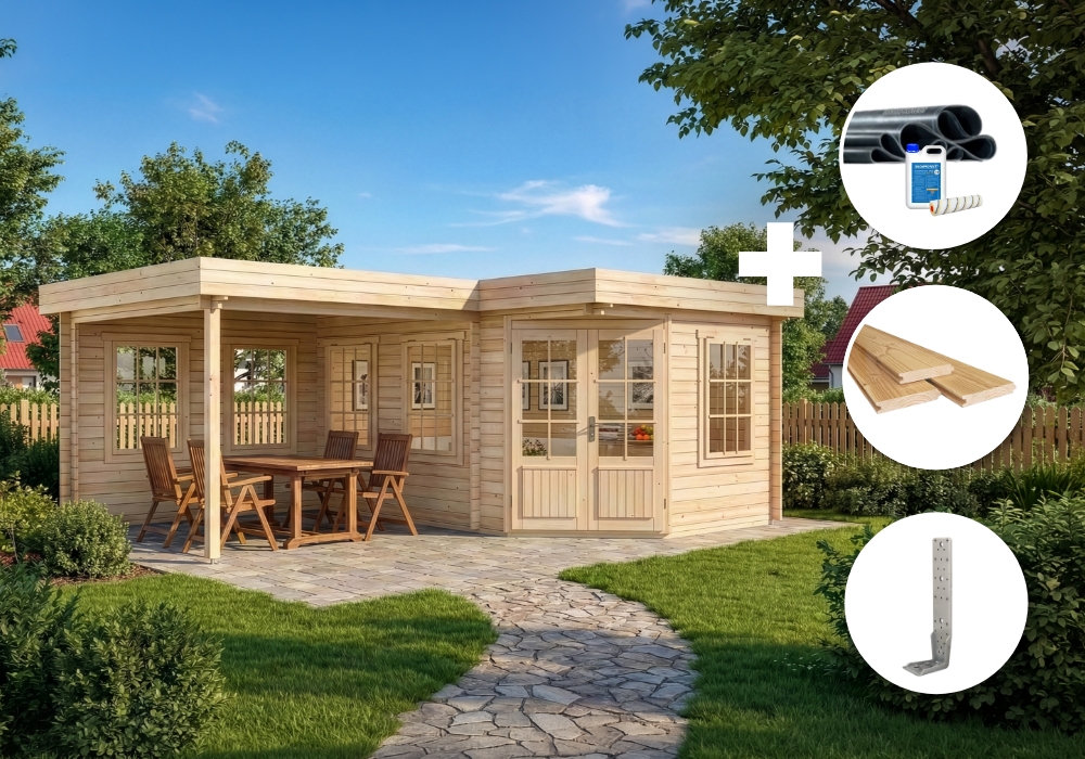 ECO Set - 5-Eck Gartenhaus Pepe