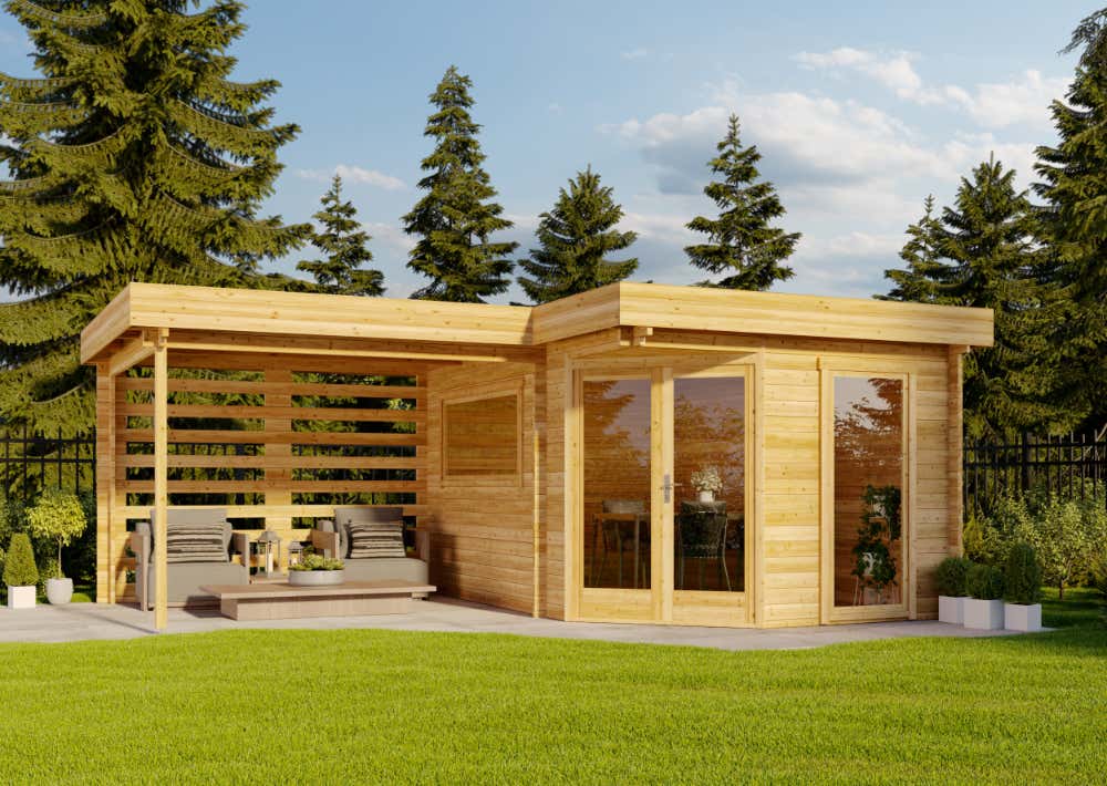 20 % Rabatt: 5-Eck Gartenhaus Pepe Optima 30m² 20 % Rabatt: 5-Eck Gartenhaus Pepe Optima 30m²