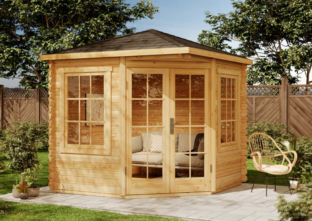 5-Eck Gartenhaus Modell Sunny-C|3x3m|Rabatt:17%