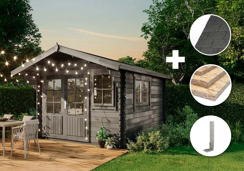 ECO Set – Gartenhaus Gabriel-34 300 x 400 cm -grau ECO Set – Gartenhaus Gabriel-34 300 x 400 cm -grau