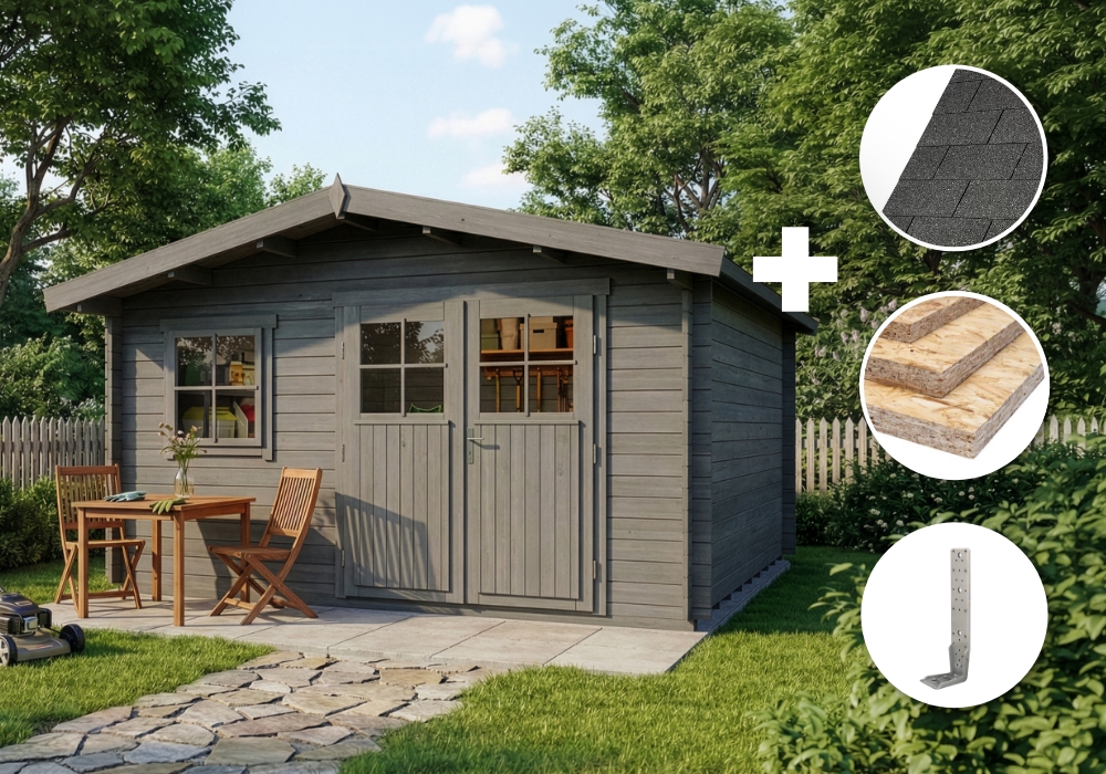 ECO Set – Gartenhaus Valeria – grau