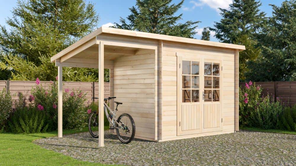 Pultdach Gartenhaus Modell Martina-28 mit Schleppdach|5x2m|Rabatt:15%