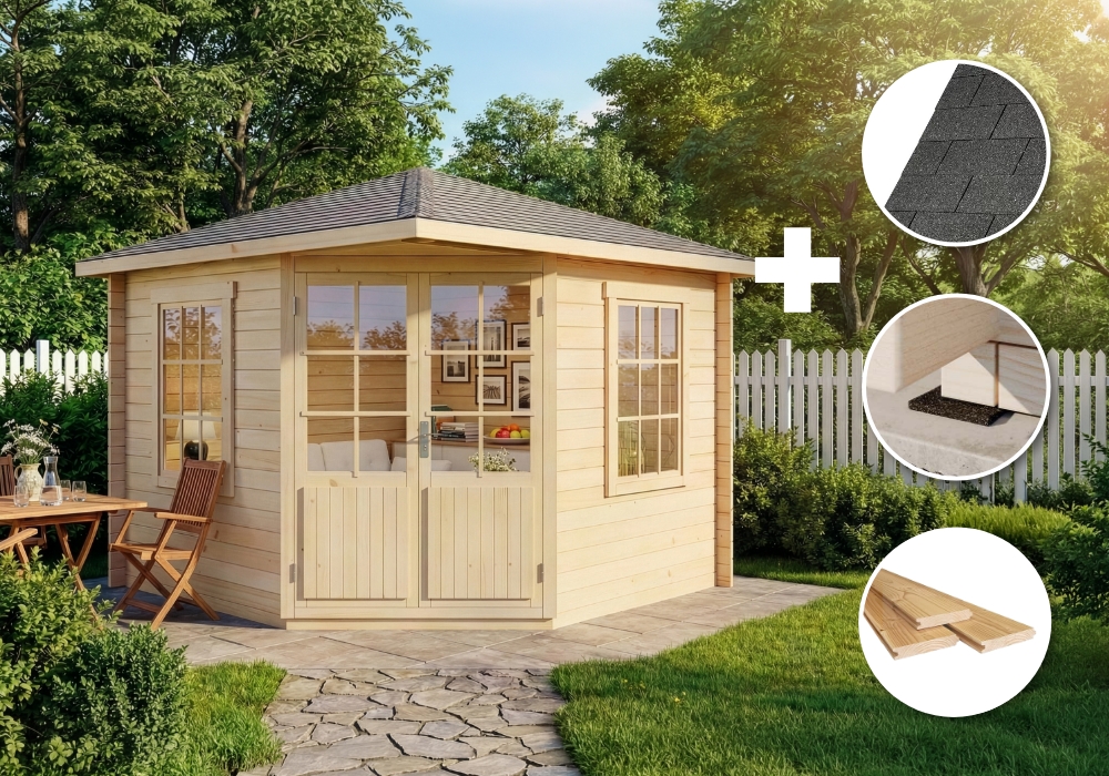 ECO Set – 5-Eck Gartenhaus Monica