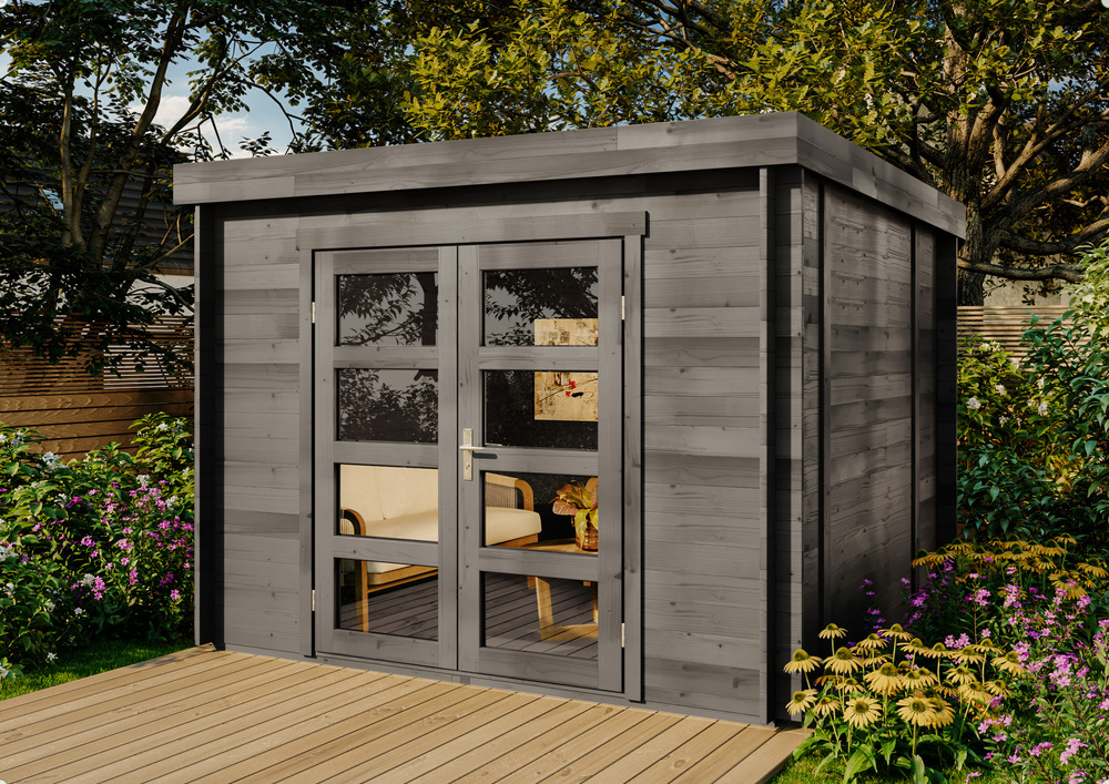 B-Ware Gartenhaus Paloma Sol - Anthrazit