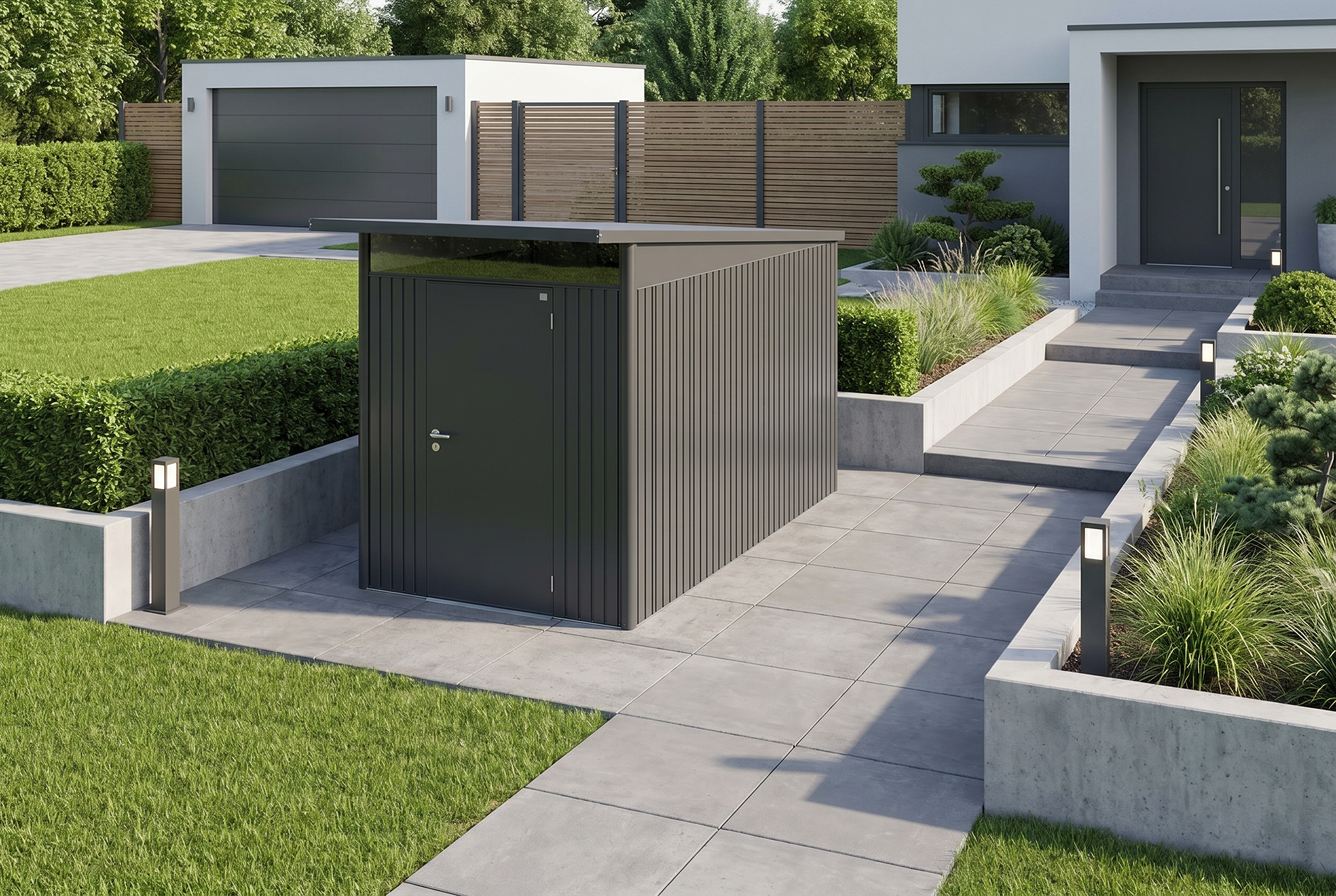 Biohort Metallgerätehaus AvantGarde dunkelgrau-metallic 5,71 m²