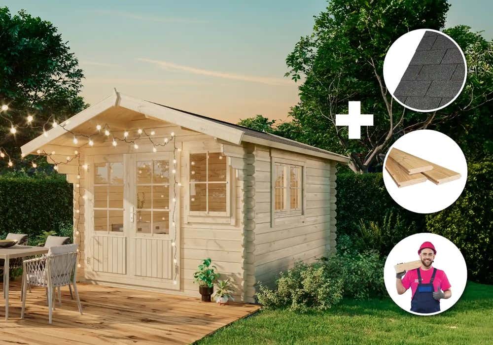 Premium Set Gartenhaus Gabriel 300 x 400 cm inkl. Montage | 4x3m | Restposten 11% Rabatt Premium Set Gartenhaus Gabriel 300 x 400 cm inkl. Montage | 4x3m | Restposten 11% Rabatt