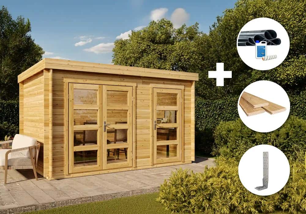 35 % Discount! ECO Set – Gartenhaus Paloma Grande 8m² 35 % Discount! ECO Set – Gartenhaus Paloma Grande 8m²