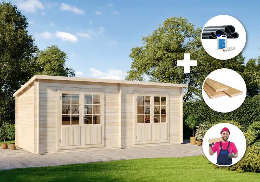 Premium Set Gartenhaus Maria Twin 2-Raum inkl. Montage Premium Set Gartenhaus Maria Twin 2-Raum inkl. Montage