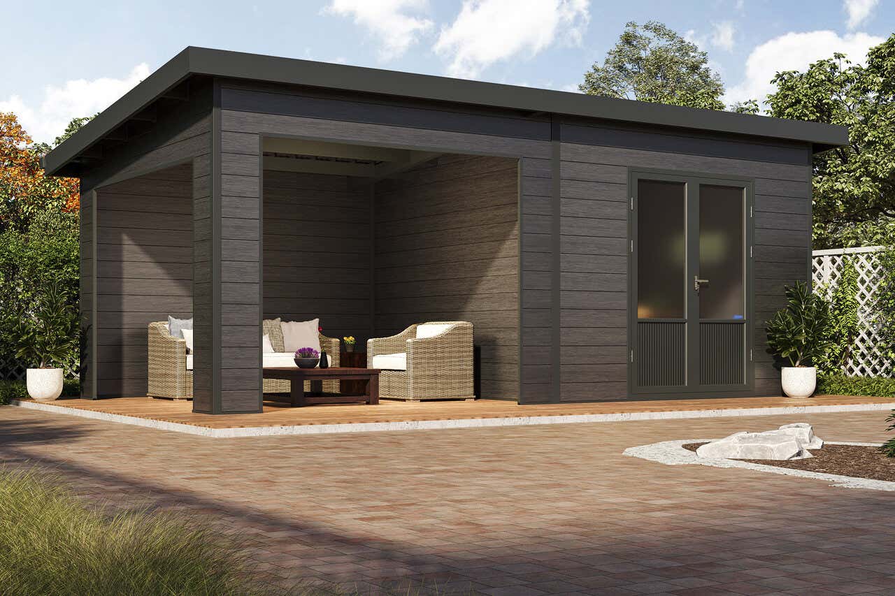 Wolff Finnhaus WPC Gerätehaus Tona 6030 28 Anthrazit