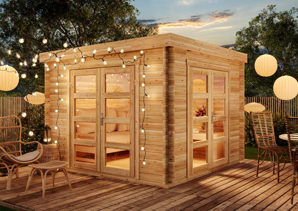 B-Ware Gartenhaus Paloma Beach – Naturbelassen | 3x3m | Rabatt:28%