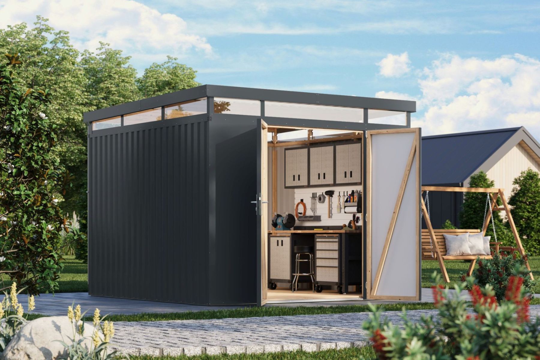 Karibu Metall Gartenhaus Asteria 8,4 m²