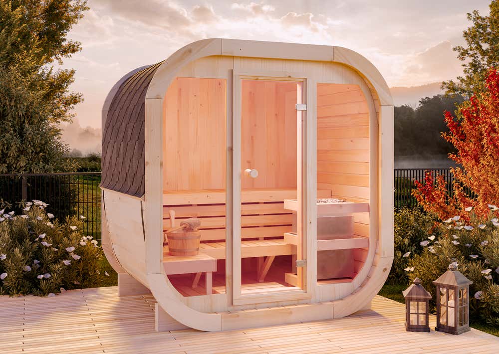 Rabatt: 6 % FinnTherm Fasssauna ScandiCube Mini XS mit Glasfront 4m² Rabatt: 6 % FinnTherm Fasssauna ScandiCube Mini XS mit Glasfront 4m²