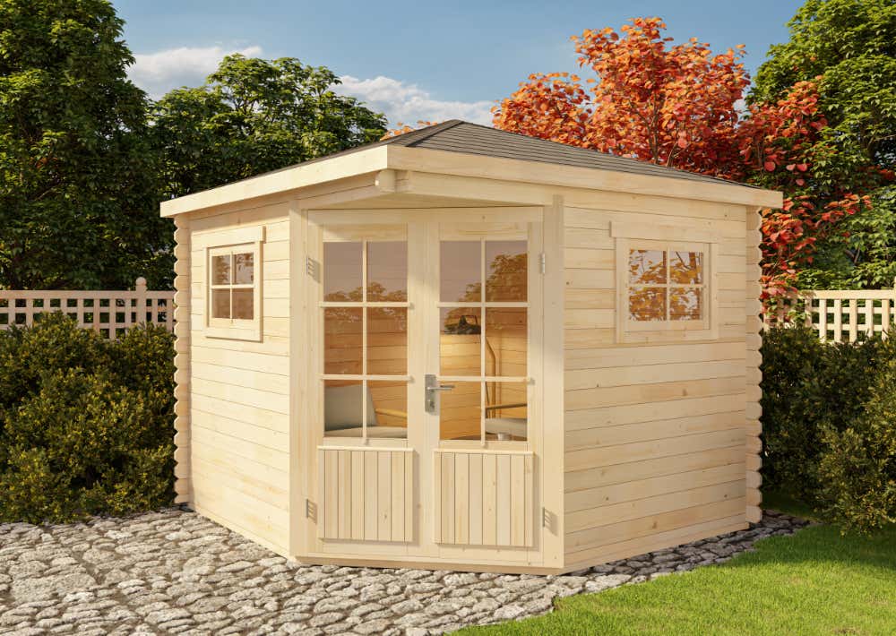 5-Eck Gartenhaus Modell Claudia-28|3x3m