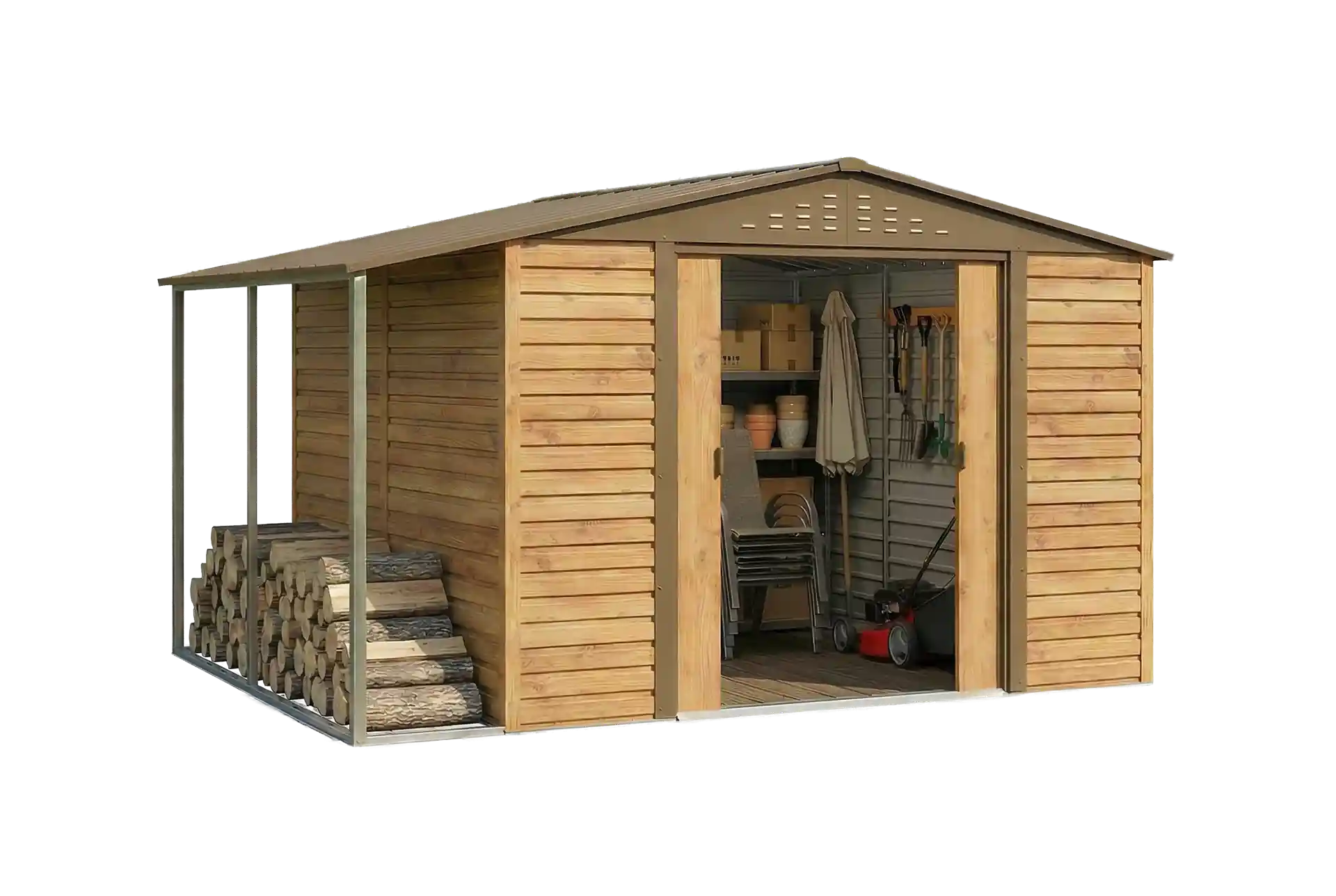 duramax-metall-geratehaus-alpine-3x3m-holzoptik-mit-anbau-280119-D7-1-00033-2528x1696