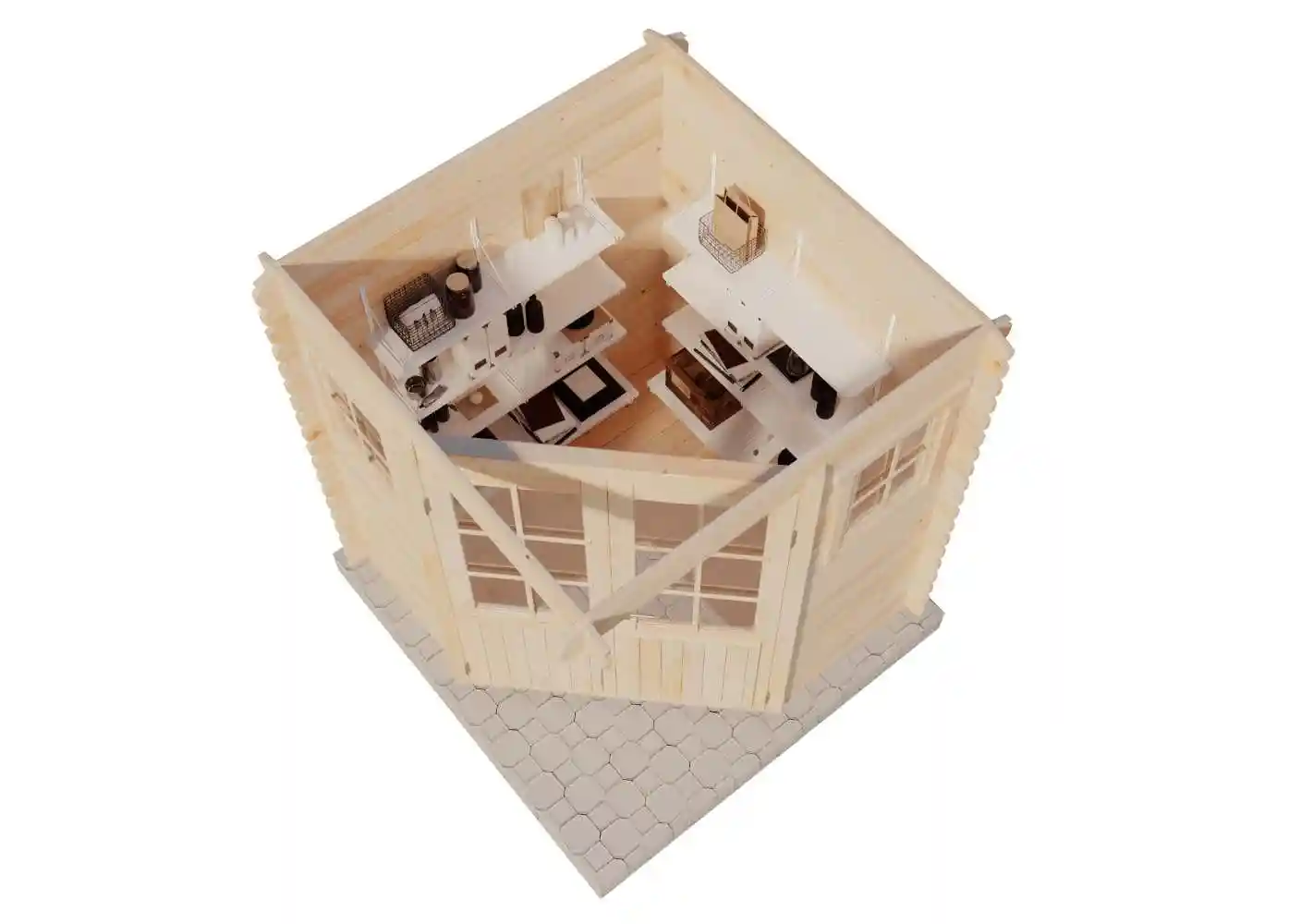 b-ware-5-eck-gartenhaus-modell-sunny-a---ohne-schutz-impragnierung-271483-L1-B-00235-1408x1000