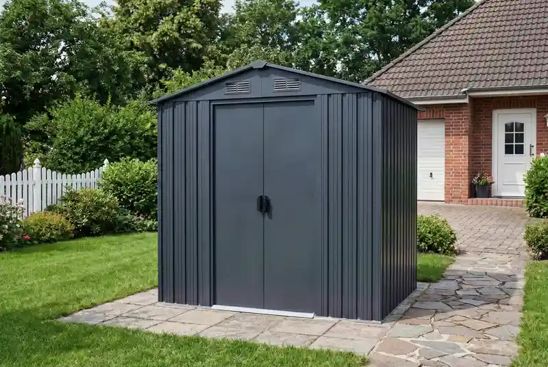 Stauraum für Gartengeräte im Metall Gartenhaus